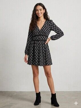 Layered With Love Textured V-Neck Button Down Mini Dress with Subtle Pattern